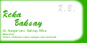 reka baksay business card