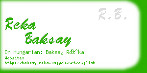 reka baksay business card